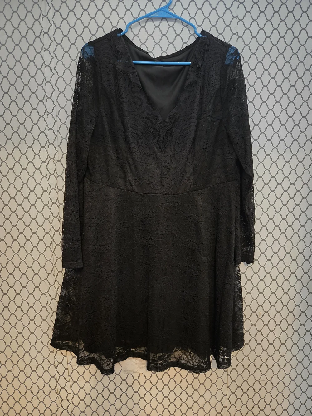 Black Lace Long Sleeve Women's Dress